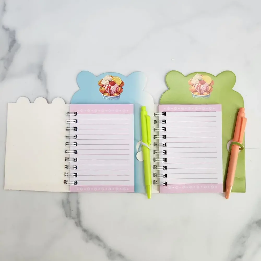 2 Spiral Pocket Notebook/Pen Ice Cream 4x5.5